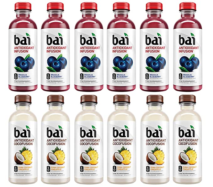  LUV-BOX Variety BAI ANTIOXIDANT Juices pack , pack of 12 , 18 fl oz , INFUSION BRASILIA BLUEBERRY ,COCOFUSION PUNA COCONUT PINEAPPLE  - 370621602816