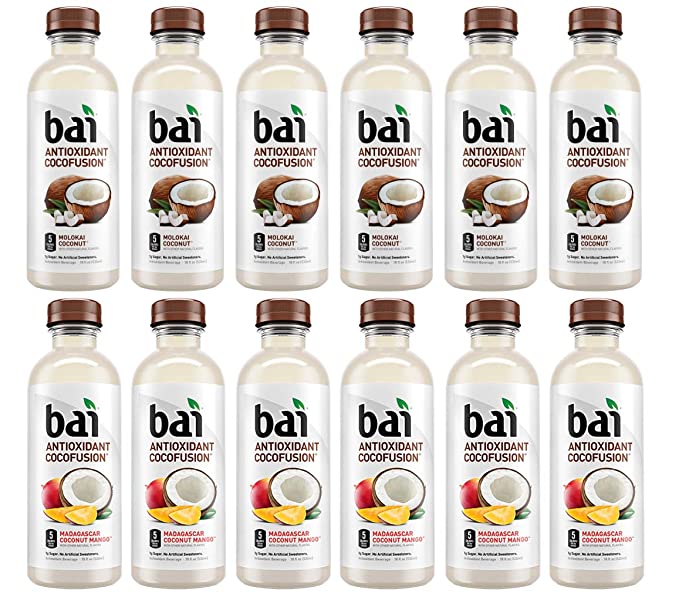LUV-BOX Variety BAI ANTIOXIDANT Juices pack , pack of 12 , 18 fl oz , COCOFUSION MOLOKAI COCONUT ,COCOFUSION MADAGASCAR COCONUT MANGO - 370621602854
