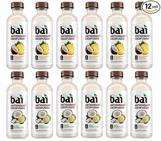  LUV-BOX Variety BAI ANTIOXIDANT Juices pack , pack of 12 , 18 fl oz , COCOFUSION PUNA COCONUT PINEAPPLE ,COCOFUSION ANDES COCONUT LIME  - 370621603189