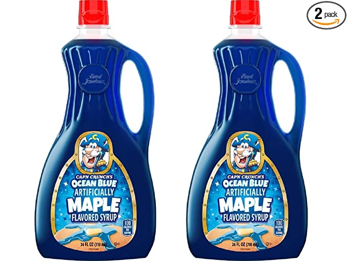  Cap'n Crunch's Ocean Blue Maple Syrup, 24 oz Bottle (2 Pack)  - 372278720509
