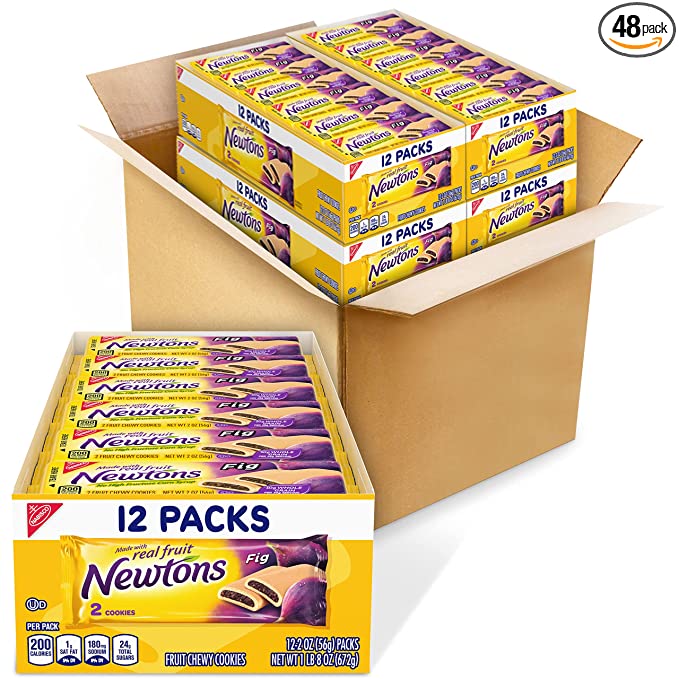  Newtons Soft & Fruit Chewy Fig Cookies, 4 Trays of 12 Packs (2 Cookies Per Pack), 2 Ounce (Pack of 48)  - 372426646132