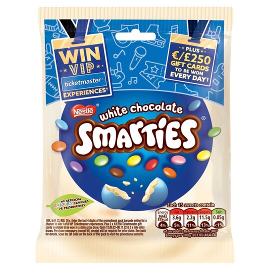 Nestle White Chocolate Smarties 100G - 3800020472323
