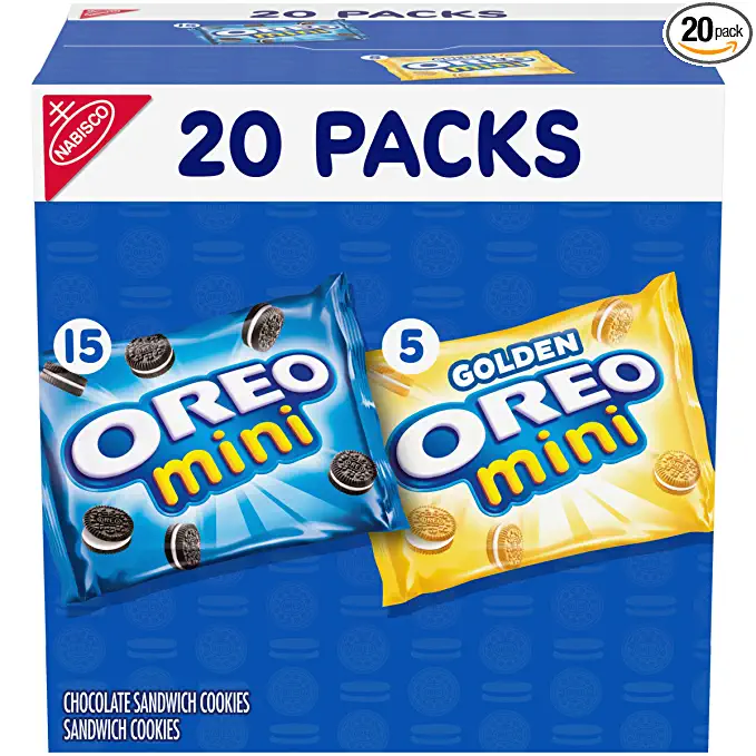  OREO Mini Mix Sandwich Cookies Variety Pack, School Lunch Box Snacks, 20 Snack Packs  - 381753707126