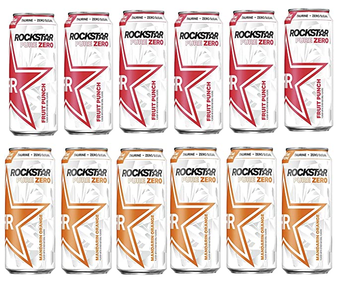  EVAXO LUV BOX - VARIETY , ROCKSTAR 16 OZ PACK OF 12 ( Pure Zero Mandarin Orange , Pure zero punched )  - 384921895380