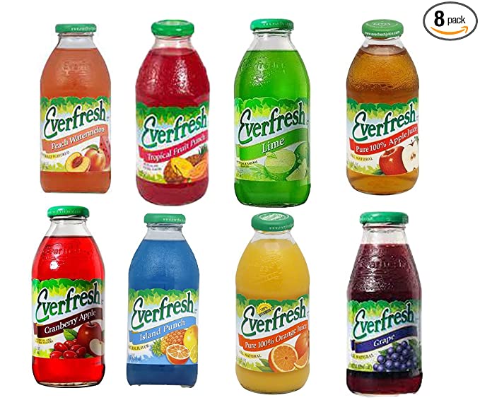 EVAXO LUV BOX - VARIETY , EVERFRESH 16 OZ , PACK OF 8 ( PEACH WATERMELON , TROPICAL FRUIT PUNCH , LIME , APPLE , CRANBERRYP APPLE , ISLAND PUNCH , ORANGE , GRAPE ) - 384921895748