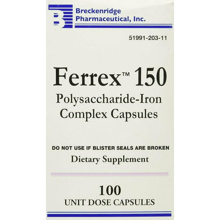 Ferrex 150 Iron Complex Capsules 100 capsules 1 Pack - 396499203115
