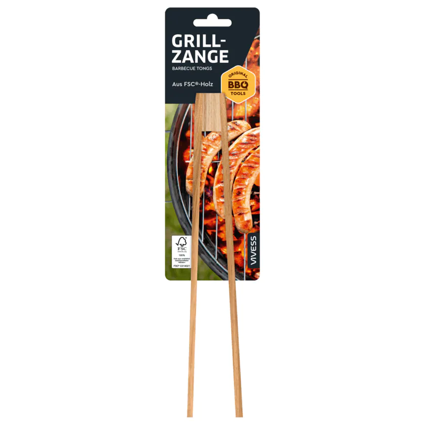 Vivess Grillzange aus Holz - 4000270925344