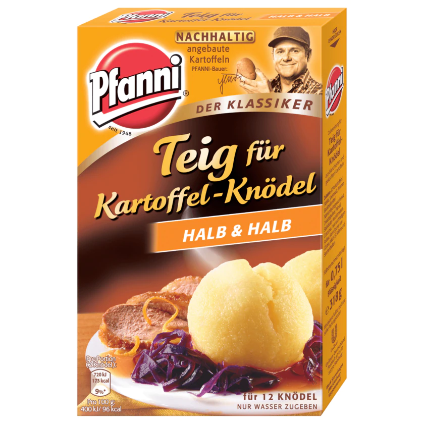 Pfanni Kartoffelteig 12 Knodel Halb & Halb (potato Dumpling Mix) - 4000400130815