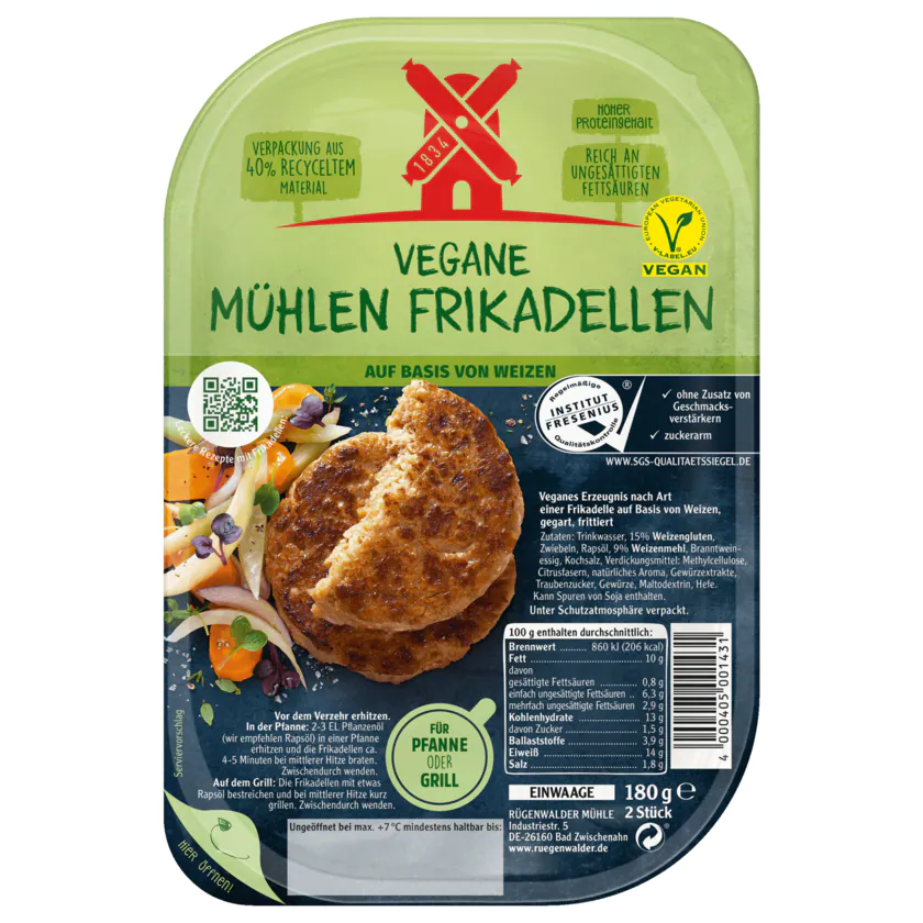 Rügenwalder Mühle Vegane Mühlen Frikadellen 180g - 4000405001431