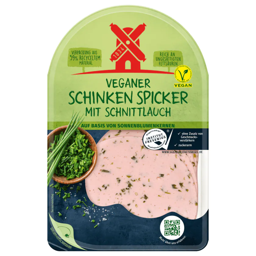 Rügenwalder Mühle Schinken Spicker mit Schnittlauch vegan 80g - 4000405004470