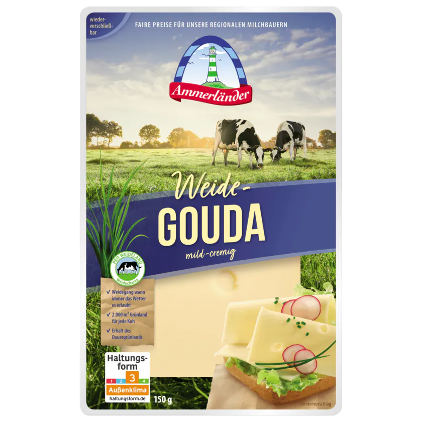 Ammerländer Weidekäse Filet- Gouda 150g - 4000436503669