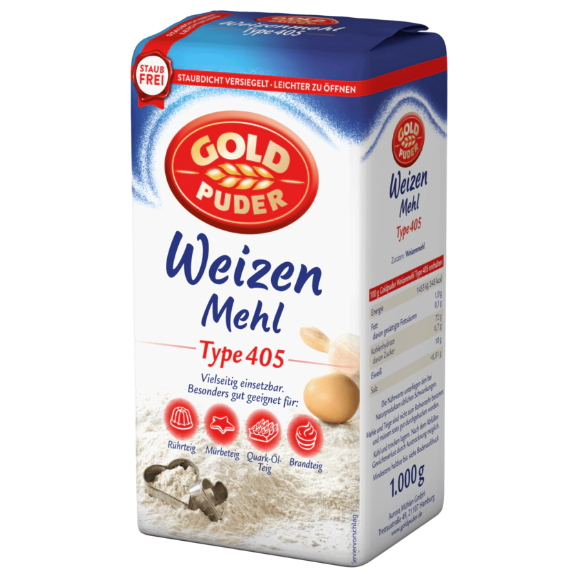 Goldpuder Weizenmehl Type 405 1000G - 4000462810052