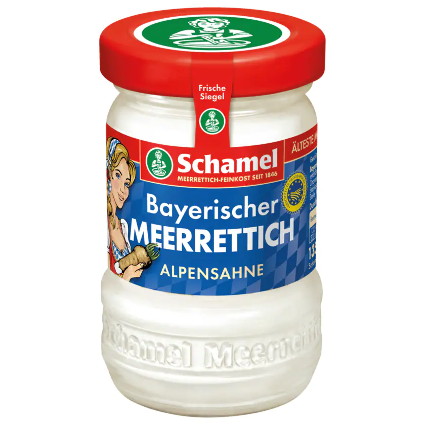 Schamel Bayrischer Alpensahne Meerrettich im Glas 135 g - 4000515007026