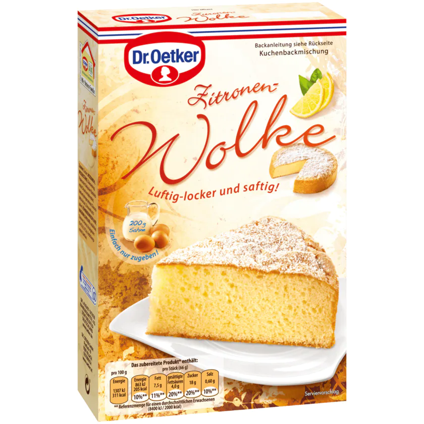 Dr.Oetker Backmischung Zitronen-Wolke 430 g - 4000521004828