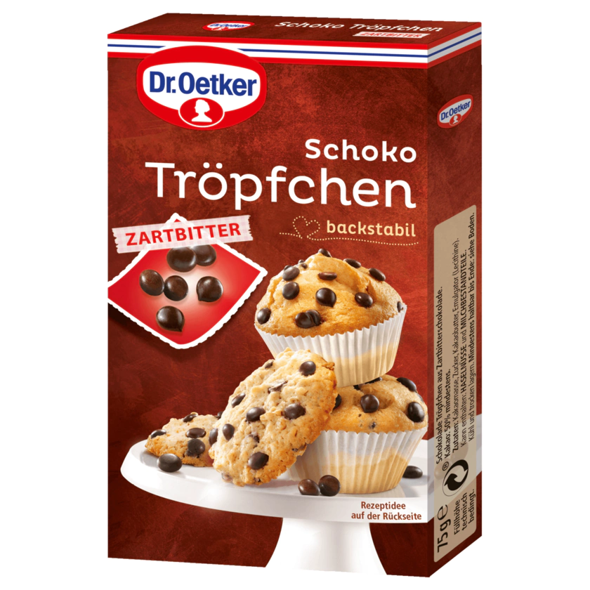 Dr. Oetker Schoko Tröpfchen, 75 G - 4000521007225