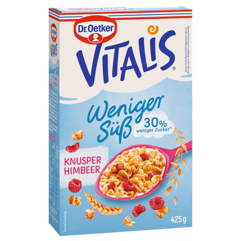 Dr.Oetker Vitalis Knusper Himbeer weniger süß 425 g - 4000521010423