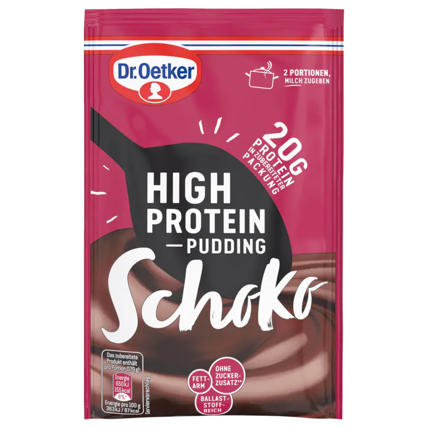 Dr. Oetker High Protein-Pudding Schoko 58g - 4000521027407