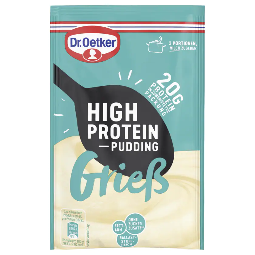 Dr. Oetker High Protein-Pudding Grieß 65g - 4000521027421