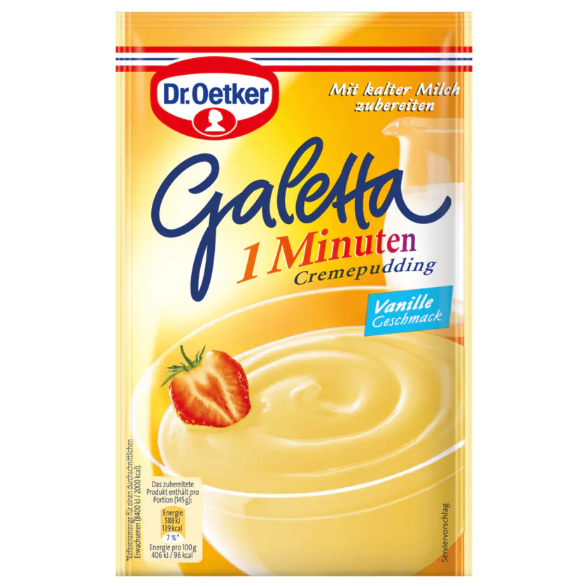 Dr.Oetker Galetta 1 Minuten Cremepudding Vanille Geschmack 80 g - 4000521401603