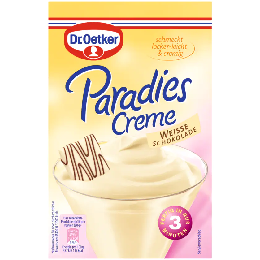 Dr.Oetker Paradies Creme weisse Schokolade 70 g - 4000521463502