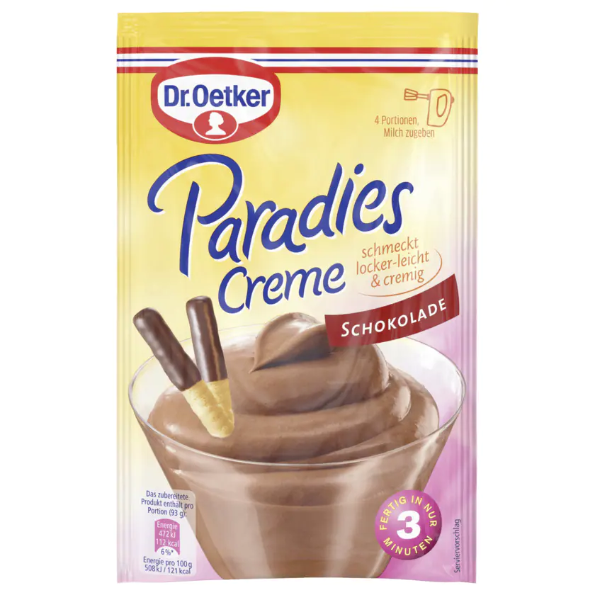 Dr.Oetker Paradies Creme Schokolade 74 g - 4000521465407