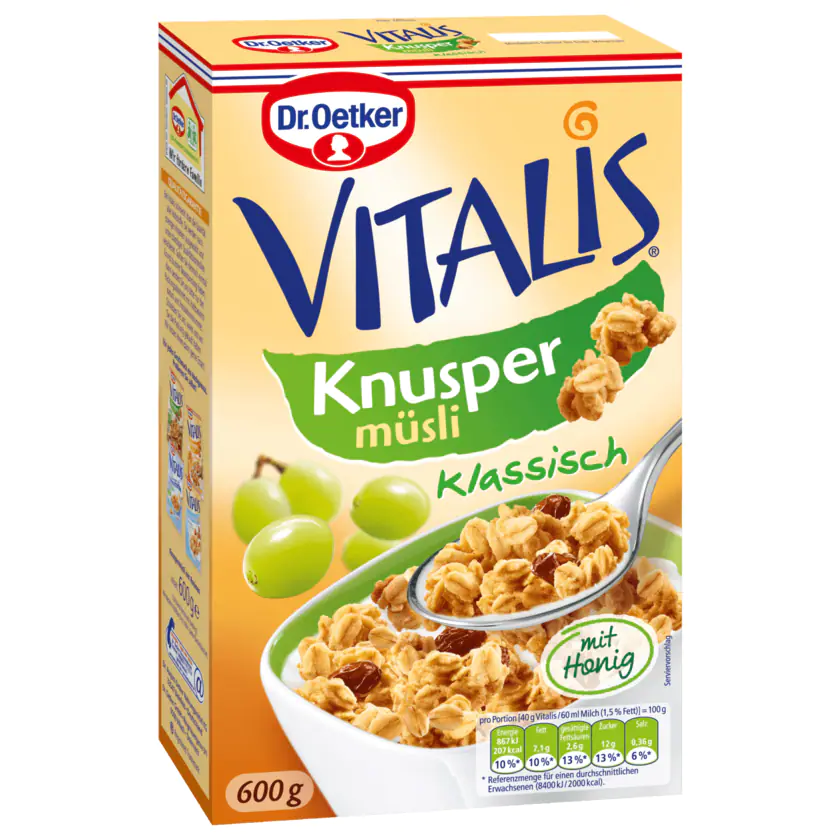 Dr.Oetker Vitalis Knusper Müsli mit Honig 600 g - 4000521661205