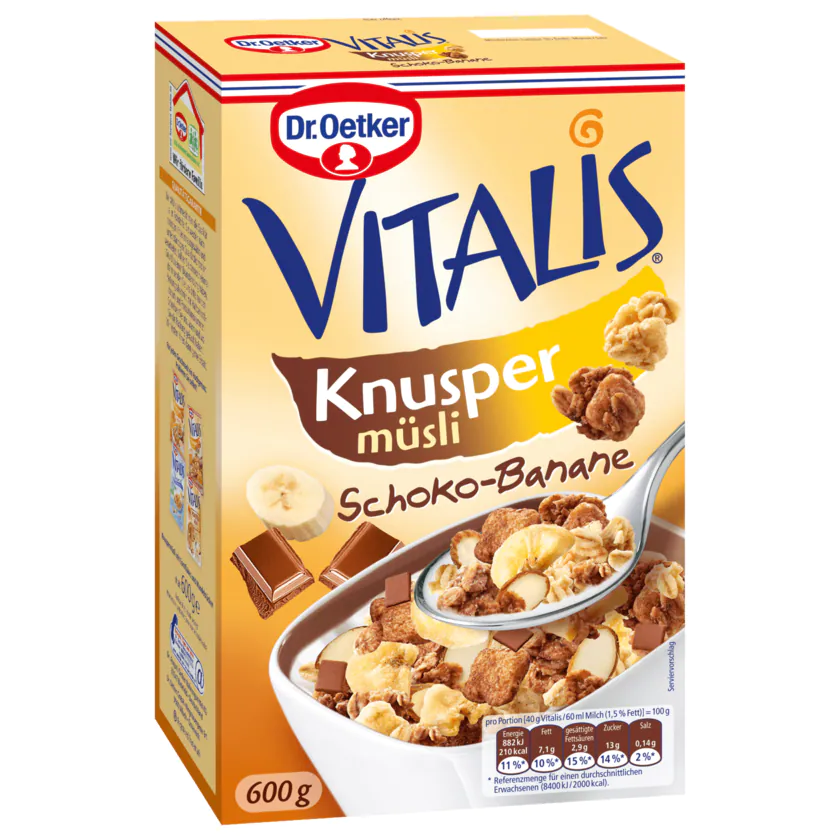 Dr.Oetker Vitalis Knusper Schoko-Banane 600 g - 4000521661908