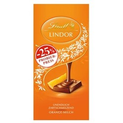 Lindt Lindor Orange-Milch Promo Tafel, 100 g - 4000539131400