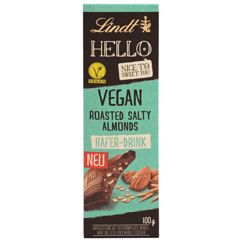 Lindt Hello Schokolade Vegan Roasted Salty Almonds 100g - 4000539242007