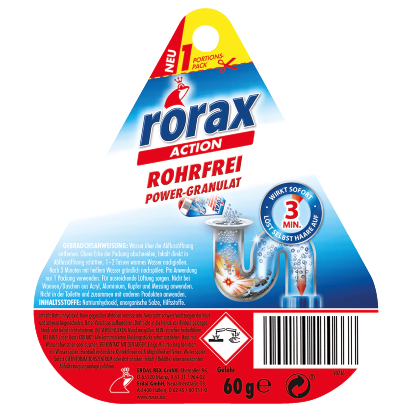 Rorax Rohrfrei Power Granulat 60g - 4001499168314