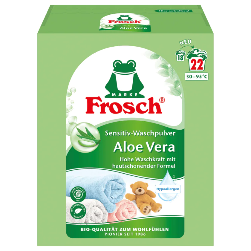 Frosch Waschpulver Sensitiv Aloe Vera 1450g 22WL - 4001499960291