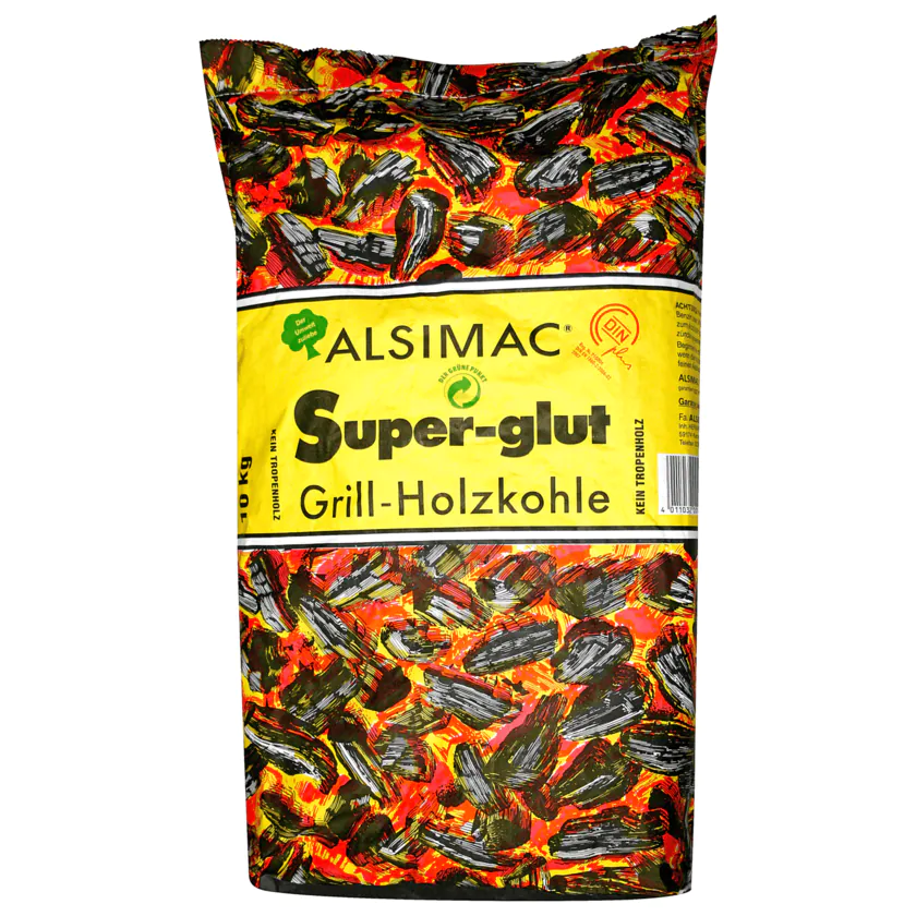 Alsimac Super-Glut Grill-Holzkohle 10kg - 4001630082059