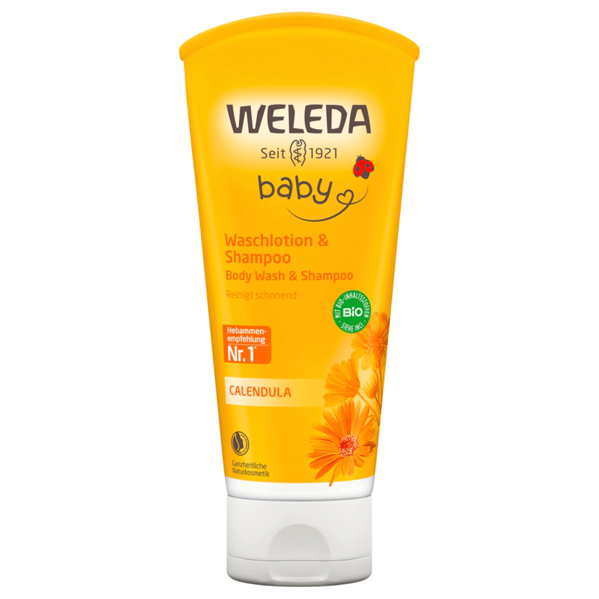 Weleda Baby Waschlotion & Shampoo Calendula 200ml - 4001638523127