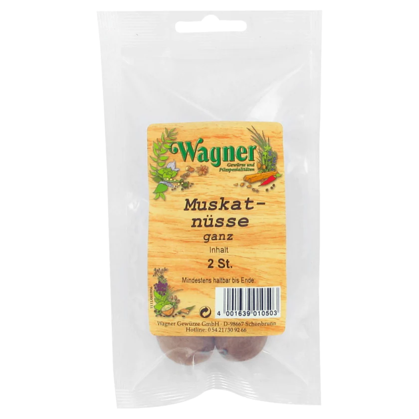 Wagner Muskatnüsse ganz 2 Stück - 4001639010503