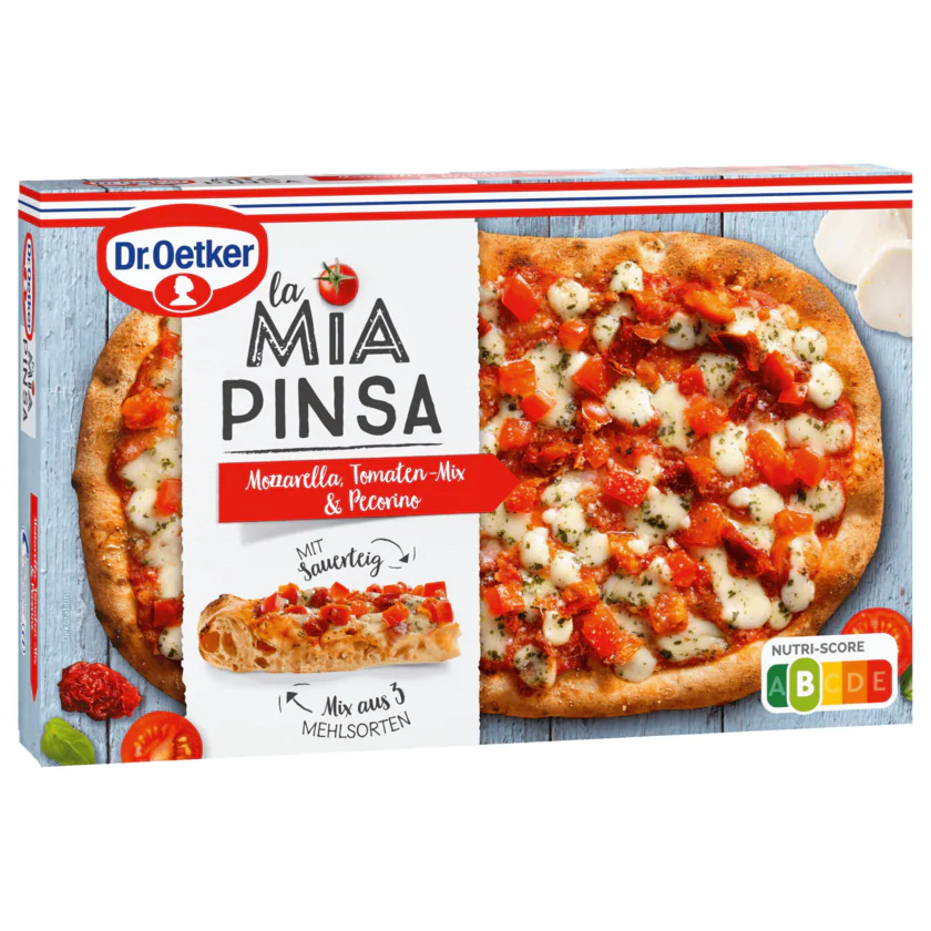 Dr. Oetker La Mia Pinsa Mozzarella, Tomaten-Mix & Pecorino 340g - 4001724040811