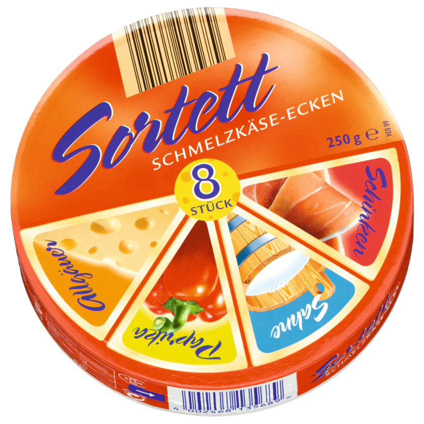 Sortett Schmelzkäse-Ecken Mix 250g - 4002468135689