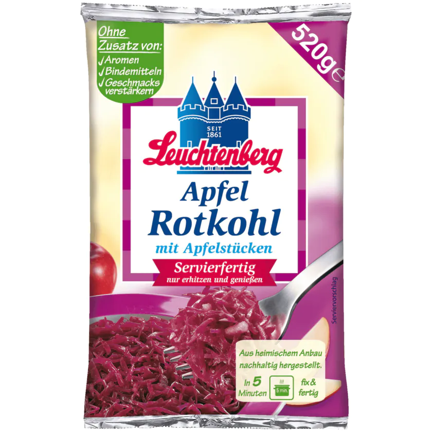 Apfel Rotkohl, mit Apfelstücken - 4002471072001