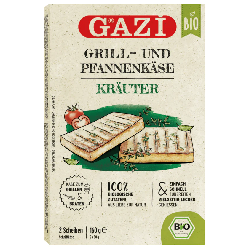 Gazi Bio Grill- und Pfannenkäse Kräuter 160g - 4002566010666