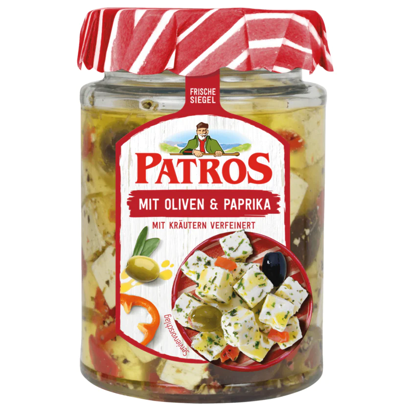 Patros Käsewürfel mit Oliven & Paprika 300g - 4002671158109