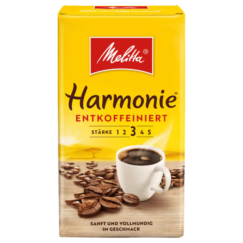 Melitta Kaffee Harmonie entkoffeiniert gemahlen 500 g - 4002720000496