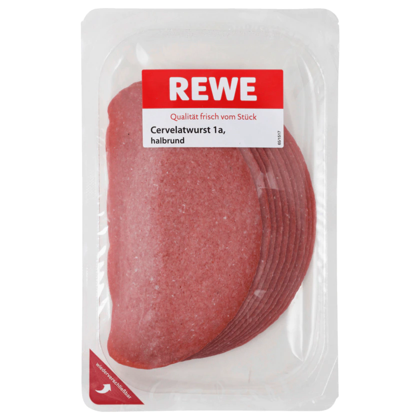 REWE Cervelatwurst 1a halbrund 100g - 4002834024456