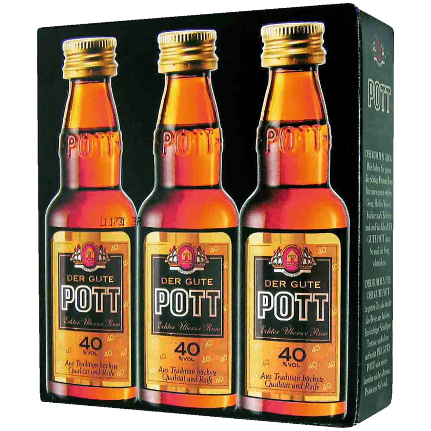 Der Gute Pott Echter Übersee Rum 40% 3x0,04l - 4003310014213