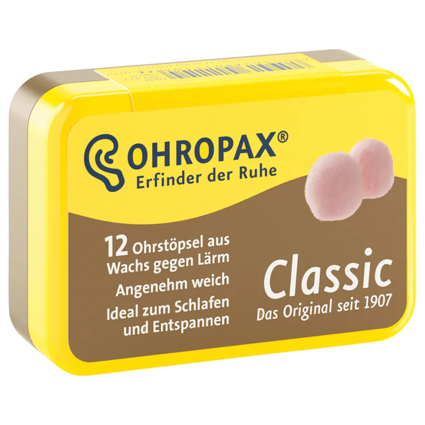 Ohropax Classic Ohrstöpsel aus Wachs gegen Lärm 12 Stück - 4003626011128