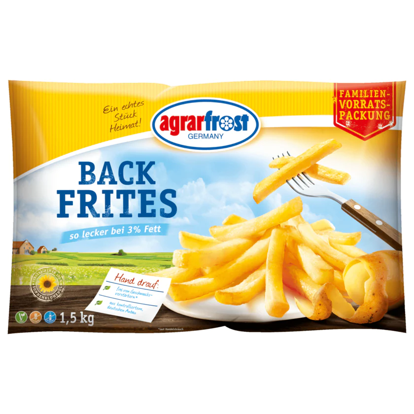 Agrarfrost Back Frites 1,5kg - 4003880005703