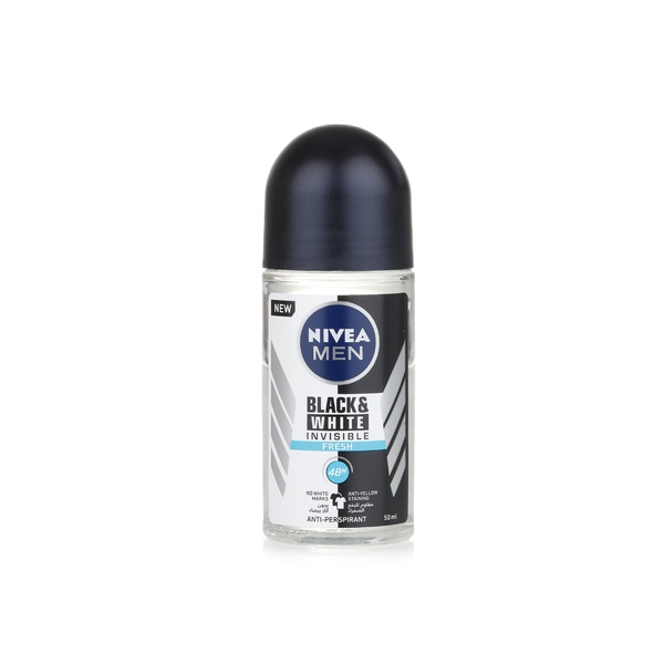 Nivea Men black & white invisible roll-on deodorant 50ml - Waitrose UAE & Partners - 4005900371492