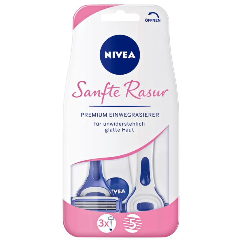 NIVEA Sanfte Rasur Premium Einwegrasierer 3 Stück - 4005900538826