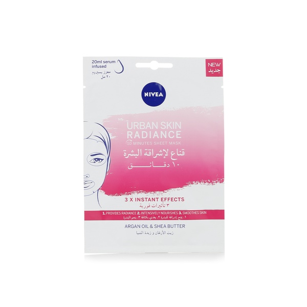 Nivea urban skin radiance sheet mask 20ml - Waitrose UAE & Partners - 4005900642509