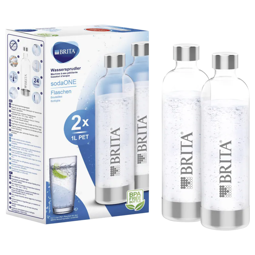 BRITA sodaONE PET Flaschen-Set 1l 2 Stück - 4006387113728