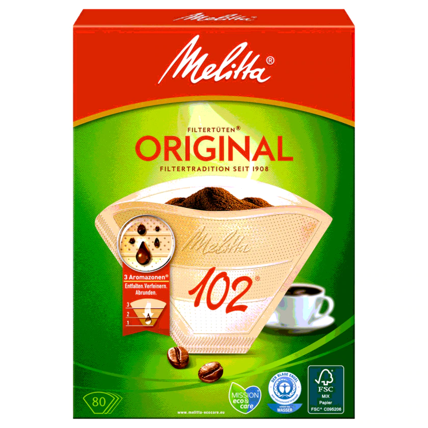 Melitta Kaffeefilter 102 Original braun 80 Stück - 4006508206926