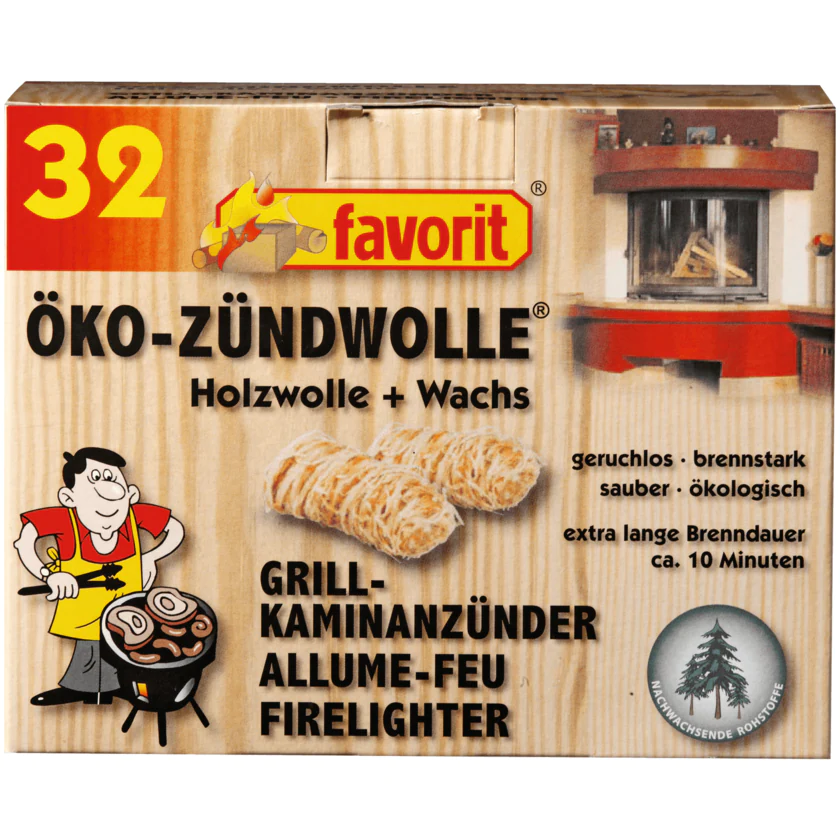 Favorit Öko Zündwolle 32 Stück - 4006822312280